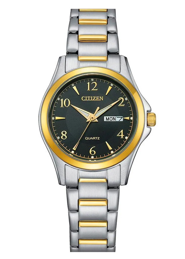 Đồng Hồ Nữ Citizen Pin-Quartz Dây Thép Không Gỉ EQ0614-52E - Mặt Đen (27.5mm)