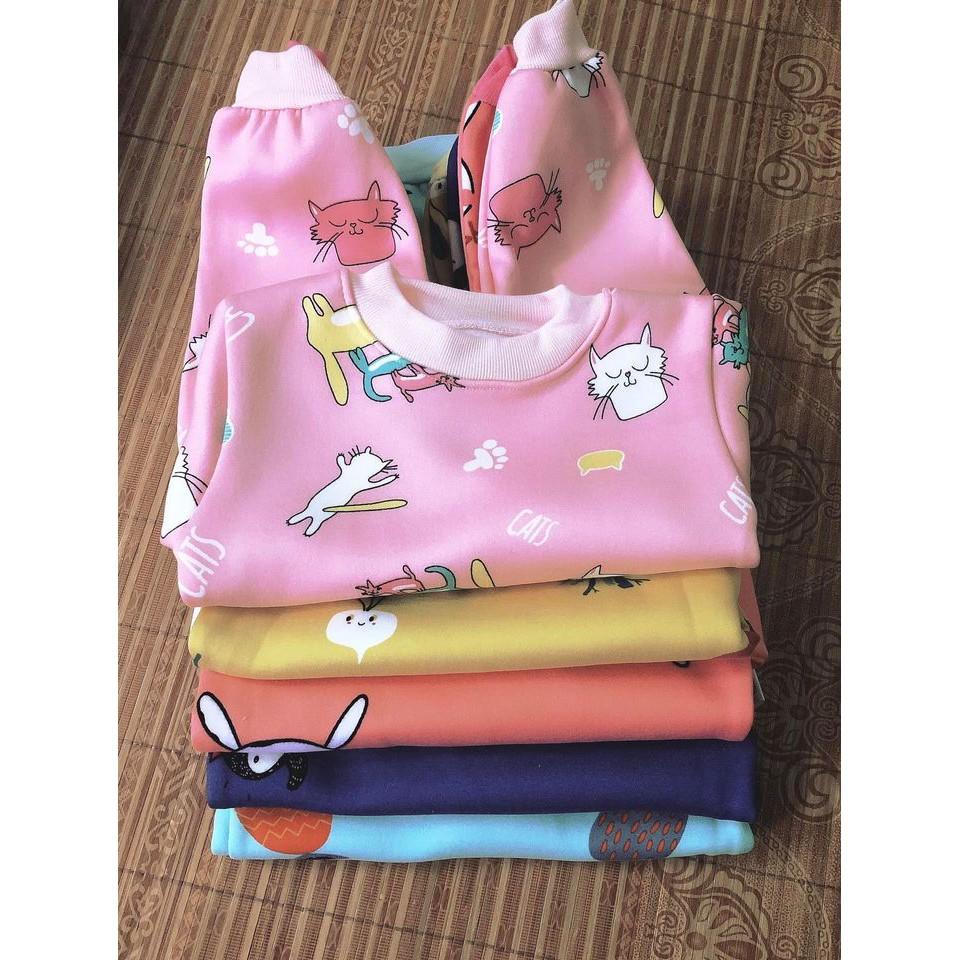 Sale lỗ lẻ size - bộ quần áo nỉ bông cho bé sơ sinh/bộ quần áo nỉ bông ấm giành cho bé gái,bé trai