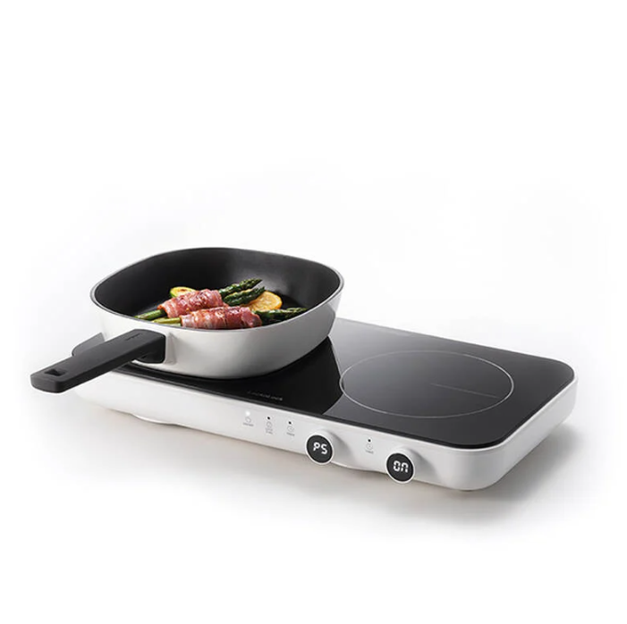 Bếp Điện Từ Đôi Locknlock Square Double Induction, 220240V, 50/60Hz, 1500W+1300W Màu Trắng - EJI326WHT - Hàng chính hãng