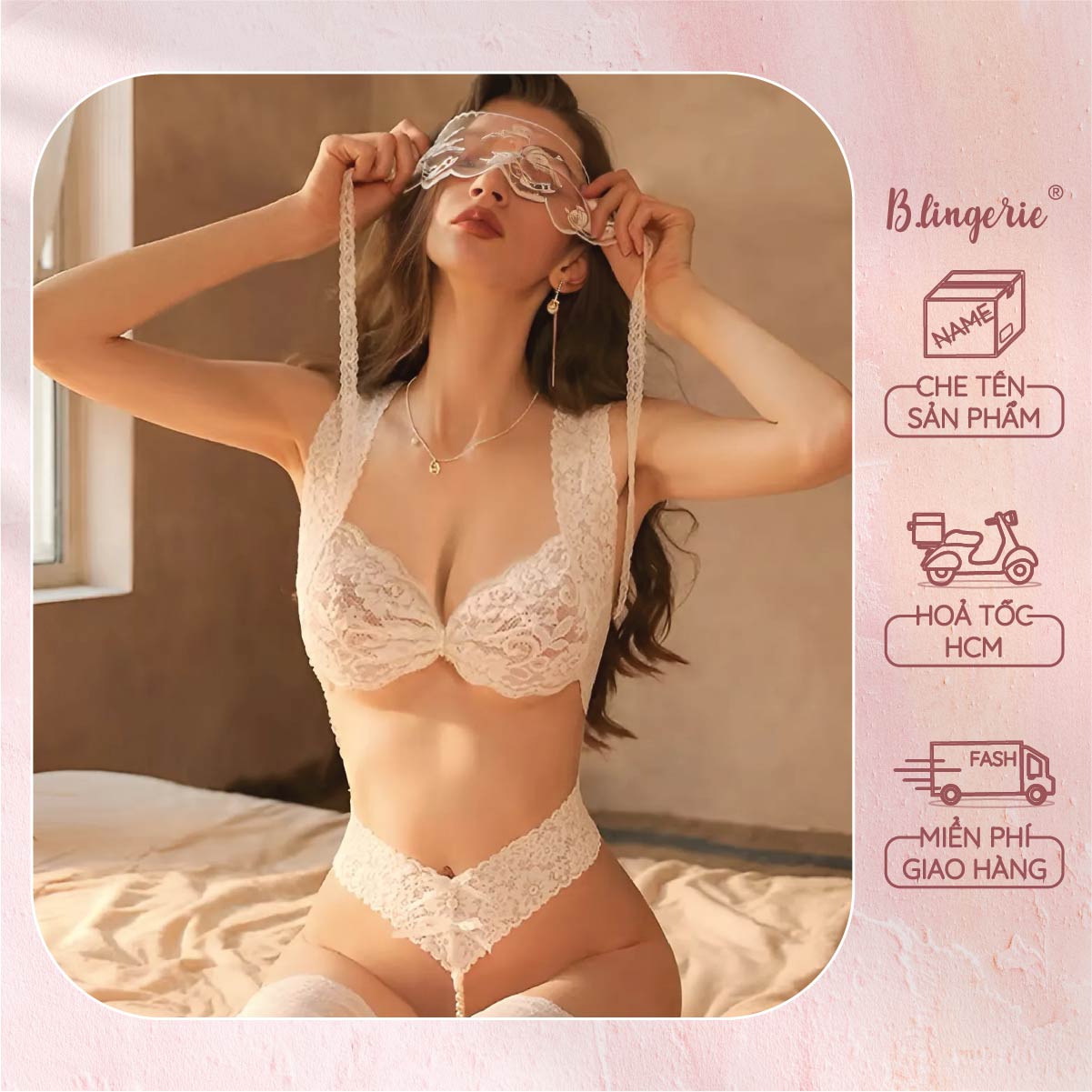 Bộ Bodysuit Thiết Kế Cut Out (Không kèm tất) - B.Lingerie