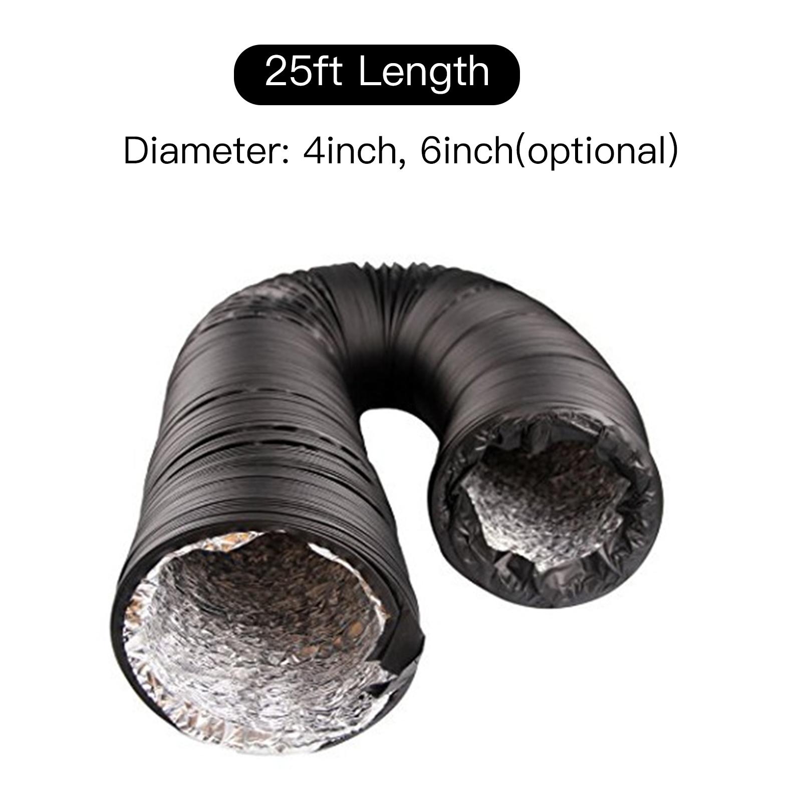 Ống Không Khí Thông Gió 25Ft Linh Hoạt Với 2 Kẹp Để Sưởi Ấm