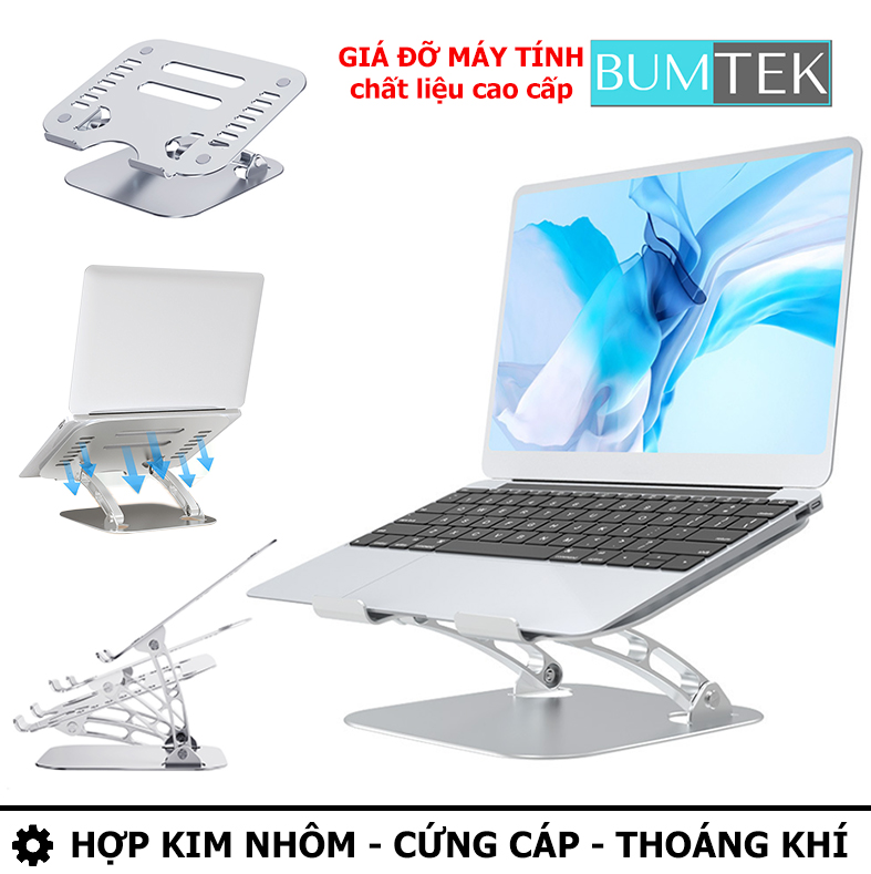 Giá Đỡ Máy Tính, Laptop, Macbook, iPad Hợp Kim Nhôm Cao Cấp. Hỗ Trợ Tản Nhiệt Chống Mỏi Cổ, Vai, Gáy. Hàng Chính Hãng