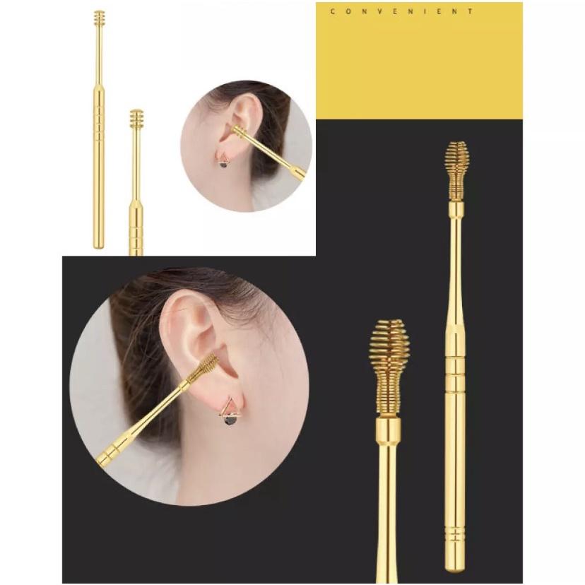 Bộ dụng cụ lấy ráy tai 6 chi tiết THÉP KHÔNG GỈ kèm túi đựng có thể làm móc khóa tiện dụng