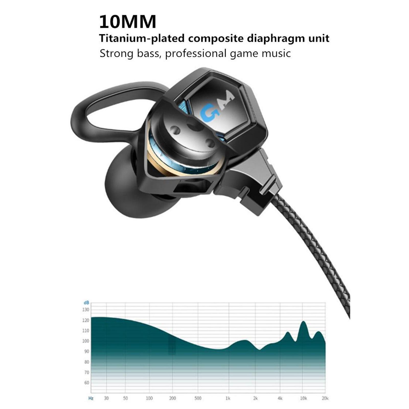 E-Sport Wired in-Ear Gaming Earphone with Adjustable Mic for Xbox, Laptop,