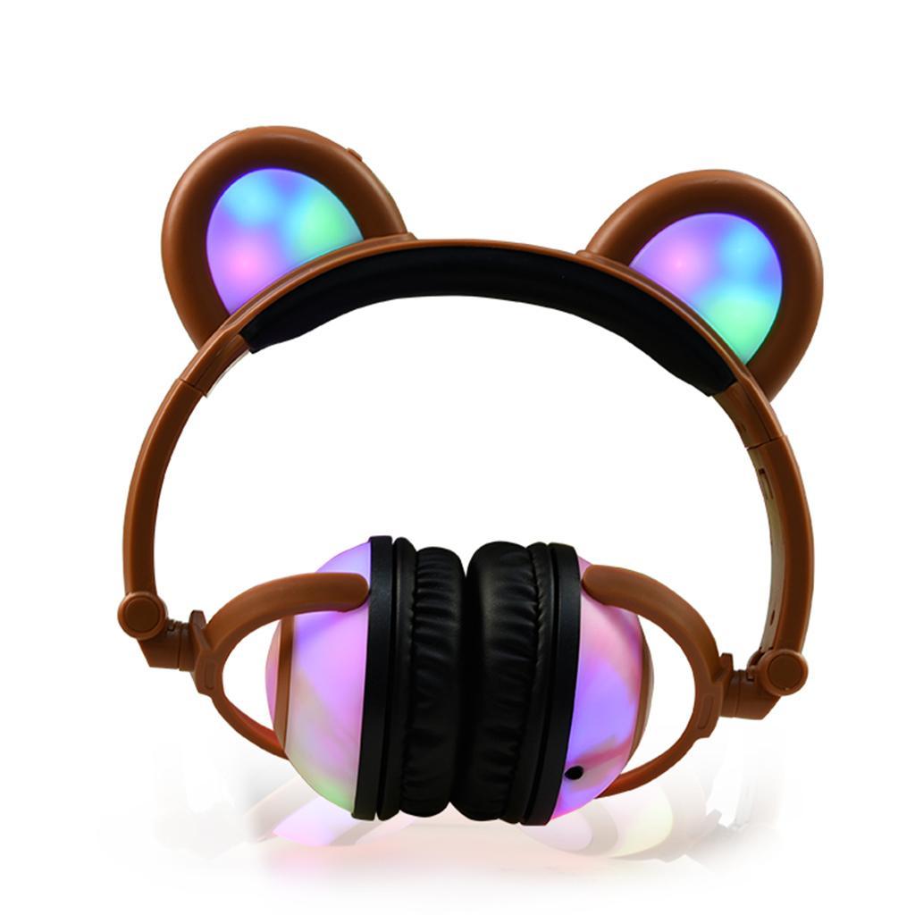 Kids Headphones LED Light Up Foldable Stereo Headset