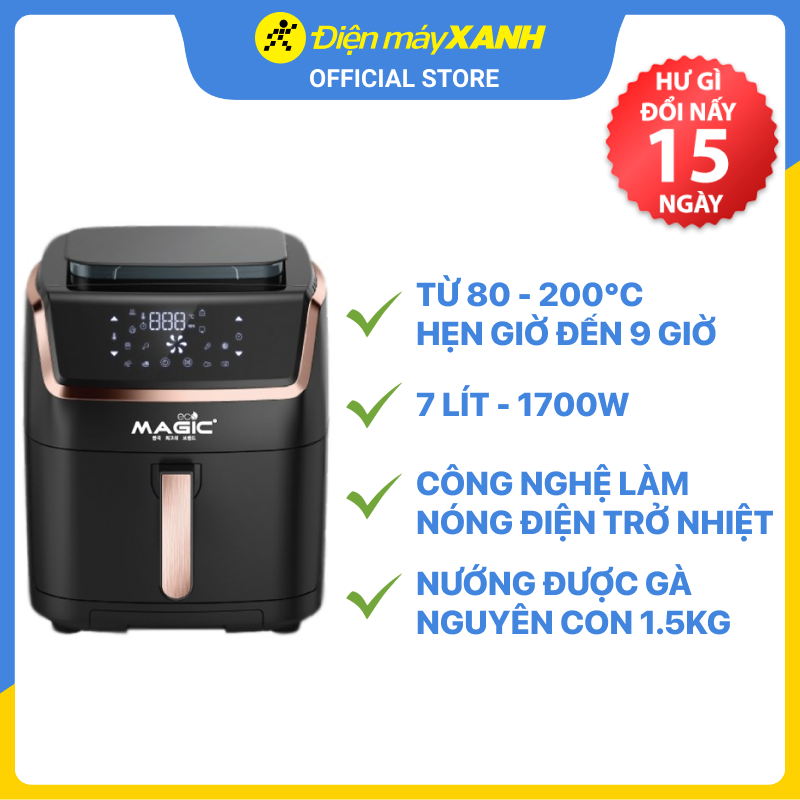 Nồi chiên không dầu kết hợp hấp Magic Eco S07 PRO 7 lít - Hàng chính hãng