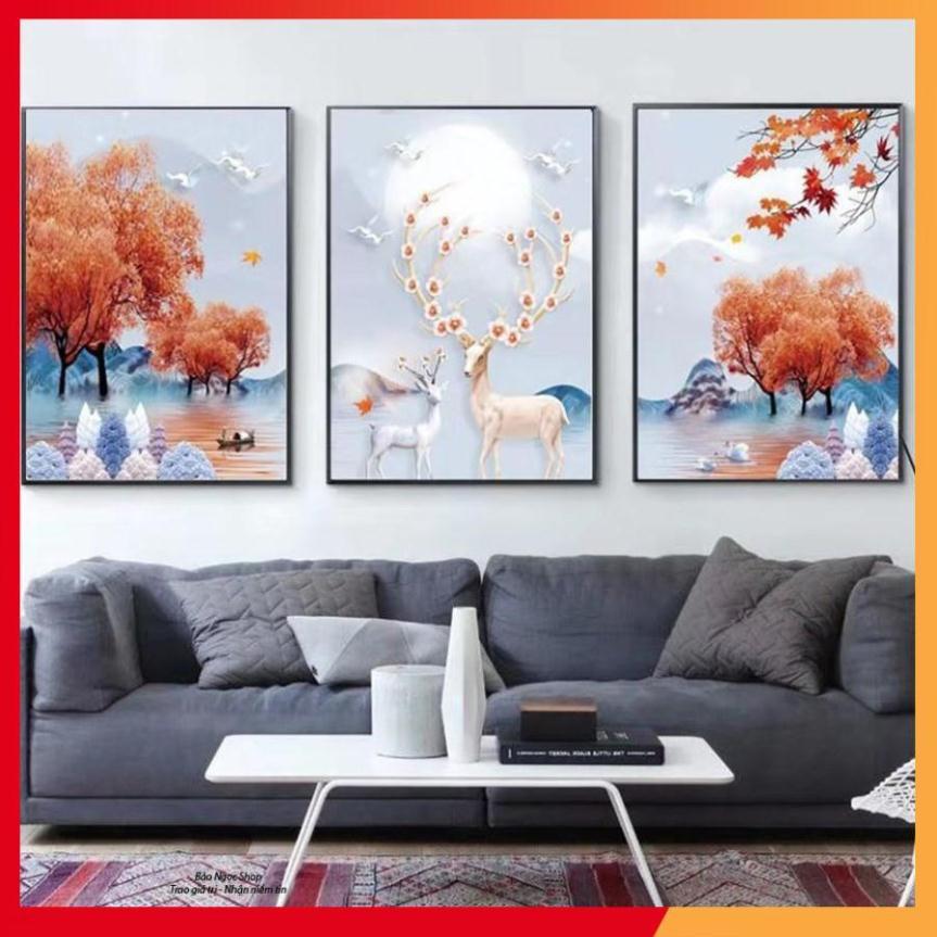 Bộ tranh treo tường 3 bức phong cách hiện đại - phong cách Bắc Âu
