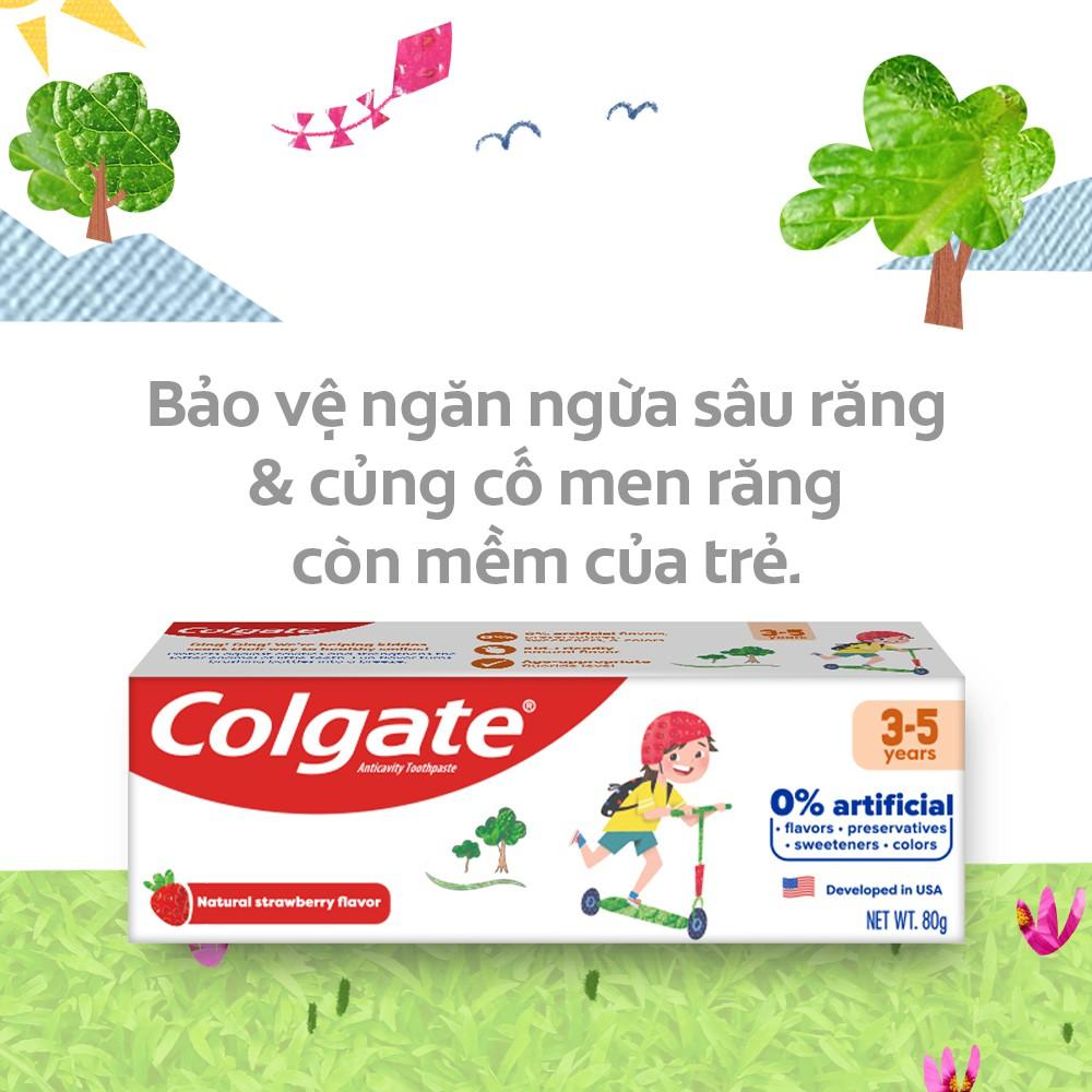 Bộ 2 kem đánh răng trẻ em Colgate Kid Free From không chất nhân tạo cho bé 3 đến 5 tuổi 80g/tuýp