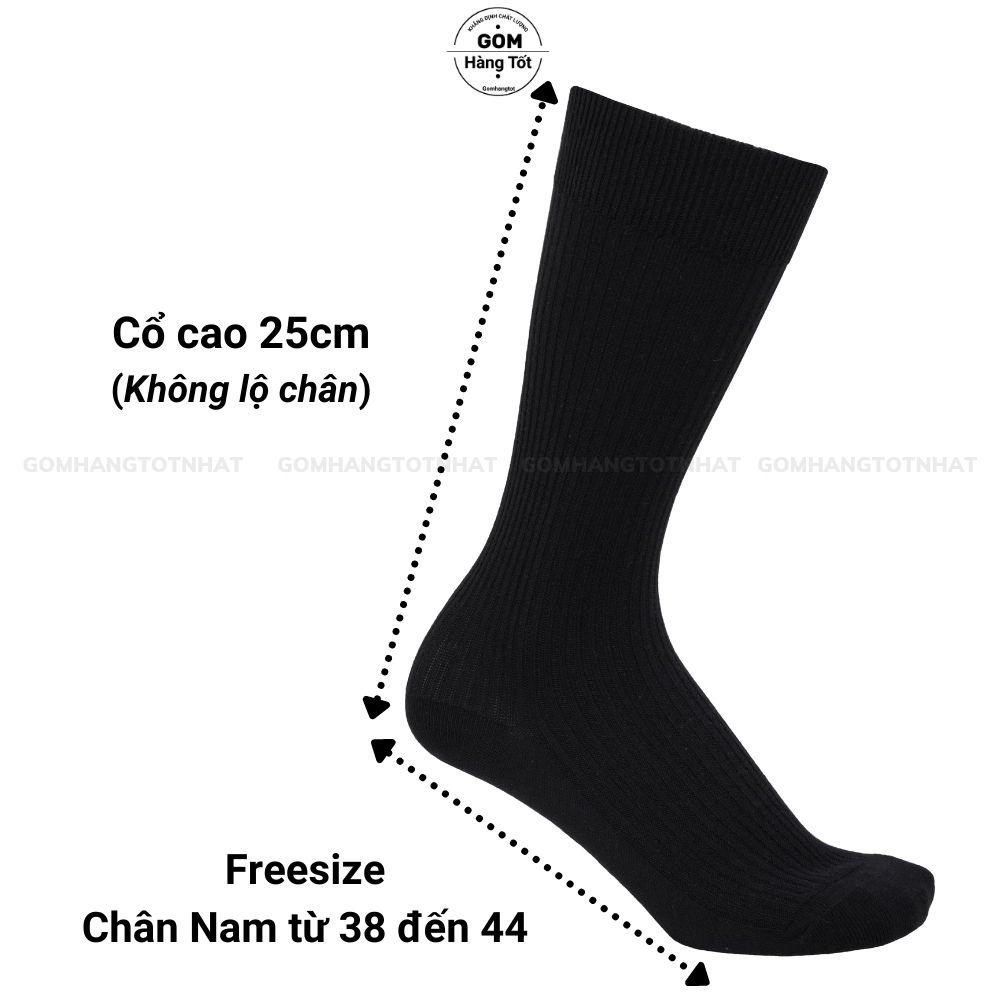 Combo 4 đôi tất nam công sở cổ cao màu đen, vớ cổ cao đi giày tây chất liệu cotton mềm mại thoáng mát-FIVE-TAY10-DEN-CB4