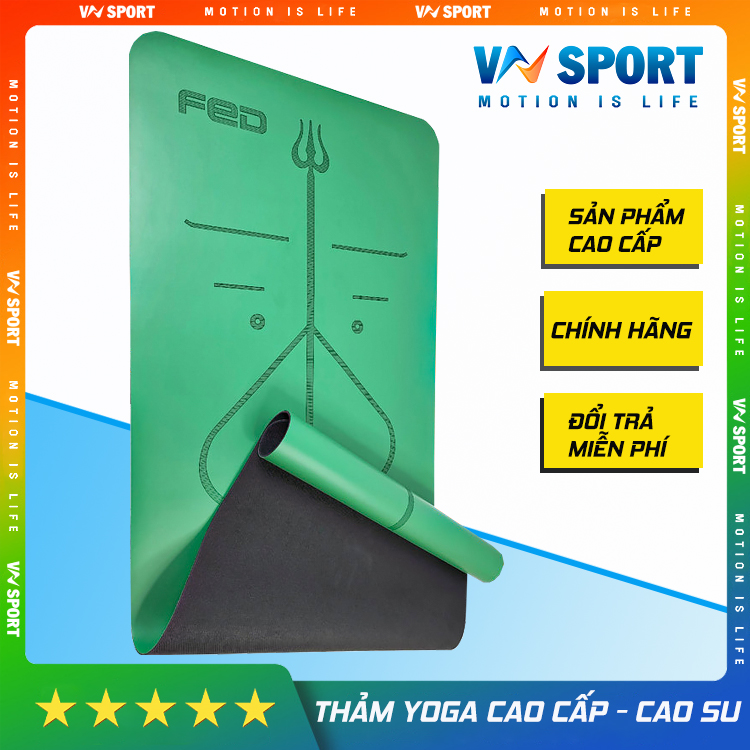 Thảm Yoga Định Tuyến Cao Cấp FED ( 68cm x 183cm x0.5cm )