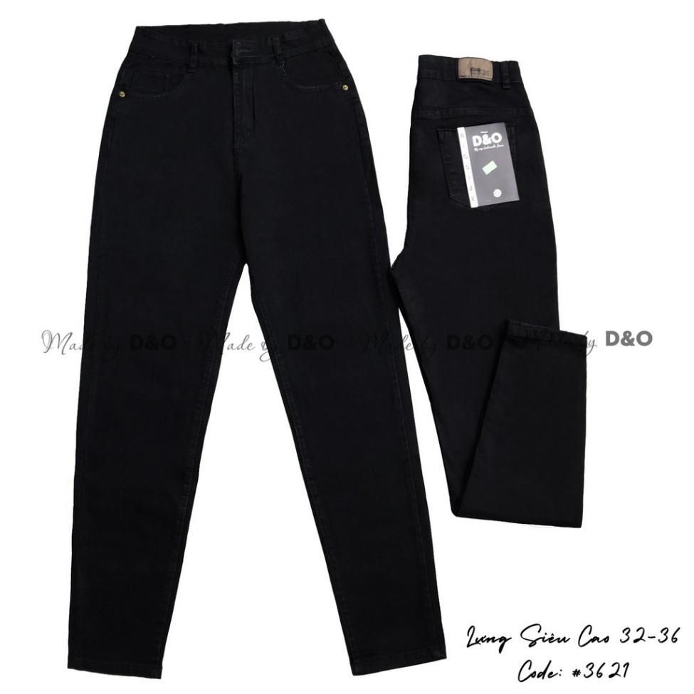 Quần Jeans Đen Trơn / Rách Gối Size ĐẠI - Lưng Cao - Hàng siêu co giãn QJ007