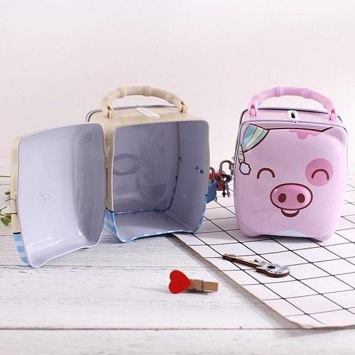 Ống heo sắt tiết kiệm mini có khoá.