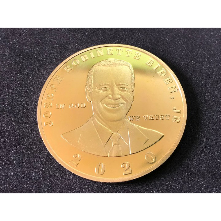 Xu lưu niệm Biden màu vàng, chất liệu Niken mạ, dùng để sưu tầm, trưng bày bàn sách, bàn tiệc, làm quà tặng - TMT Collection.com - SP005091