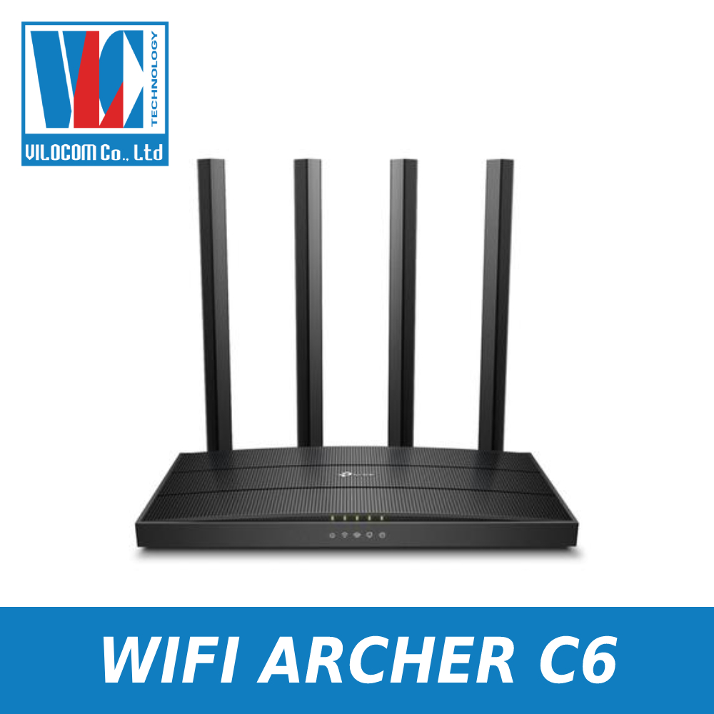 Bộ phát Wifi Tplink Gigabit MU-MIMO AC1200 Archer C6 - Hàng Chính Hãng