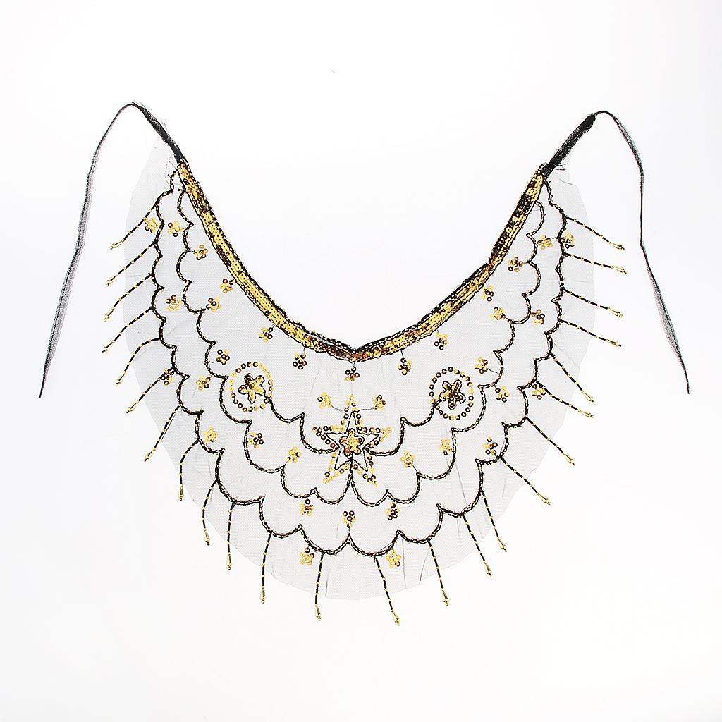 2 Lady Belly Dance Beaded Sequins Face Halloween Costume Accessory