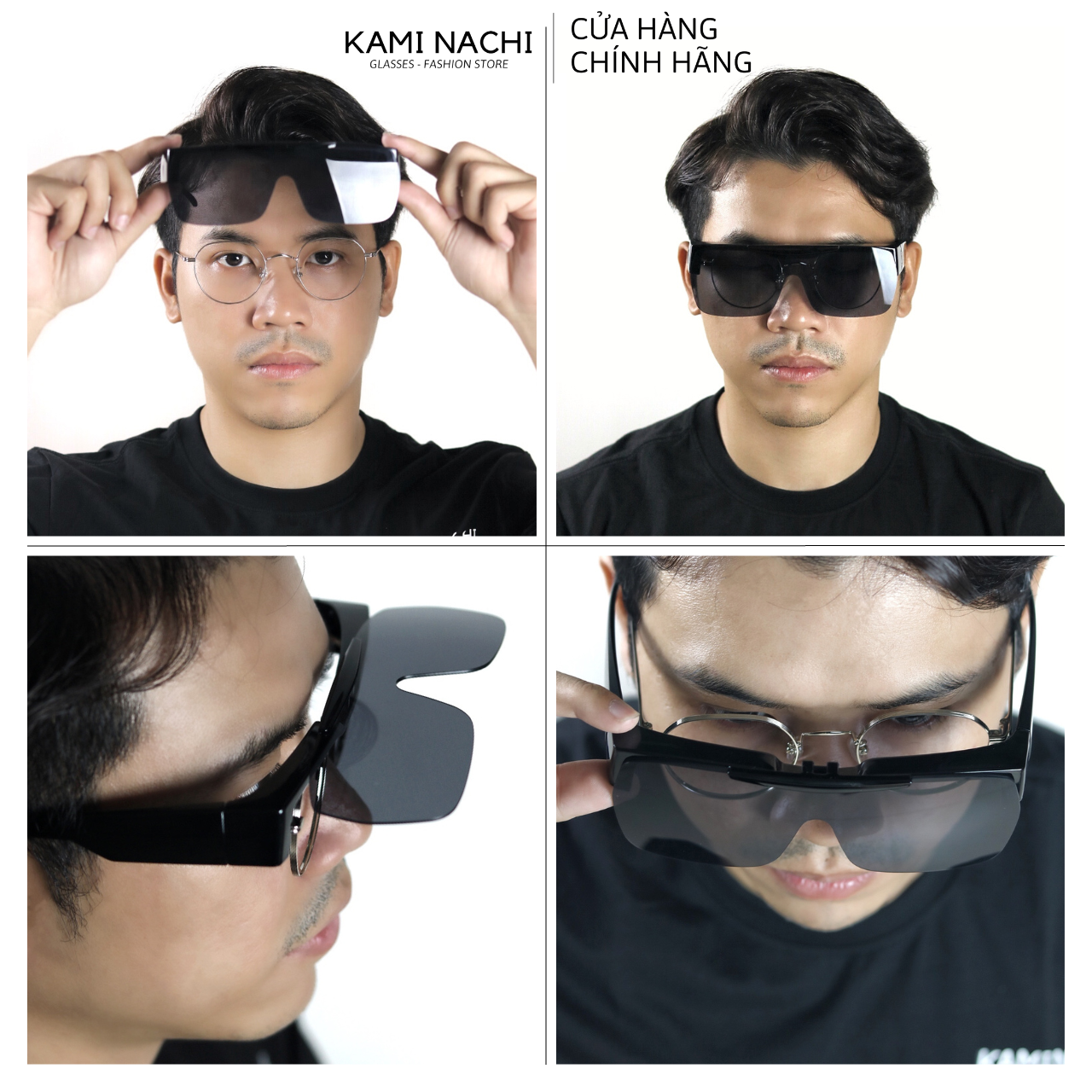 Gọng kính Shield Glasses chống phân cực, chống tia UV, có thể lật lên KAMI NACHI T8805