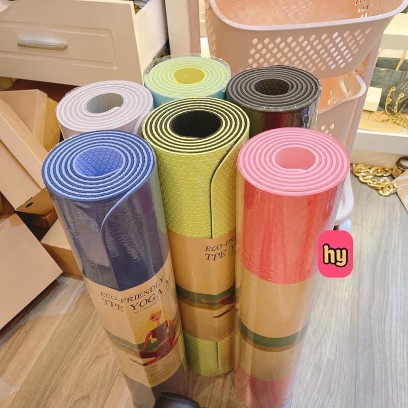 Thảm tập YOGA chống trơn trượt. Thảm tập GYM tại nhà,tập thể dục tại nhà chất liệu tpe 2 lớp