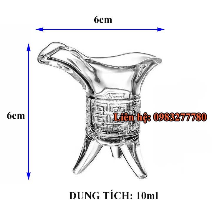 Bộ 6 Ly Thủy Tinh Ba Chân Hoàng Đế