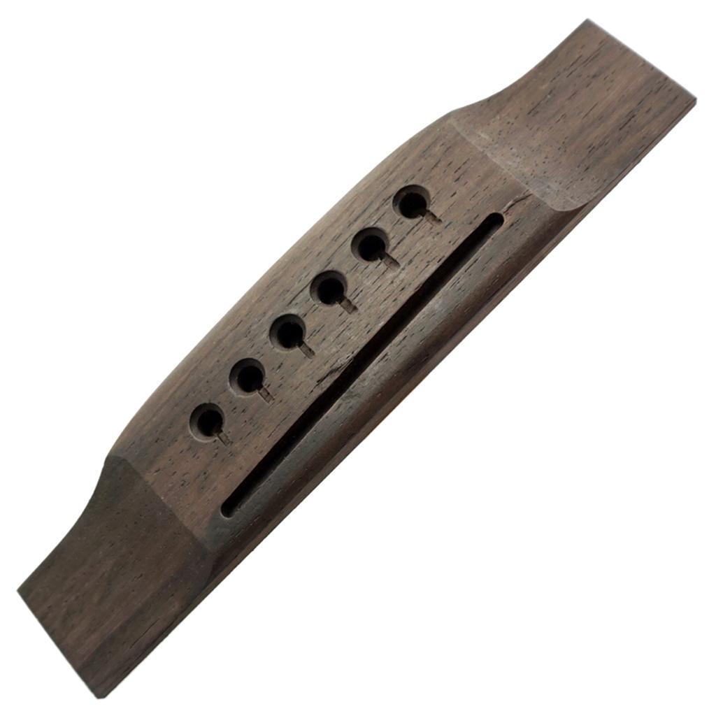 6 String Rosewood Guitar Bridge with Bone Bridge Pins Saddle Nut Tuning Pegs