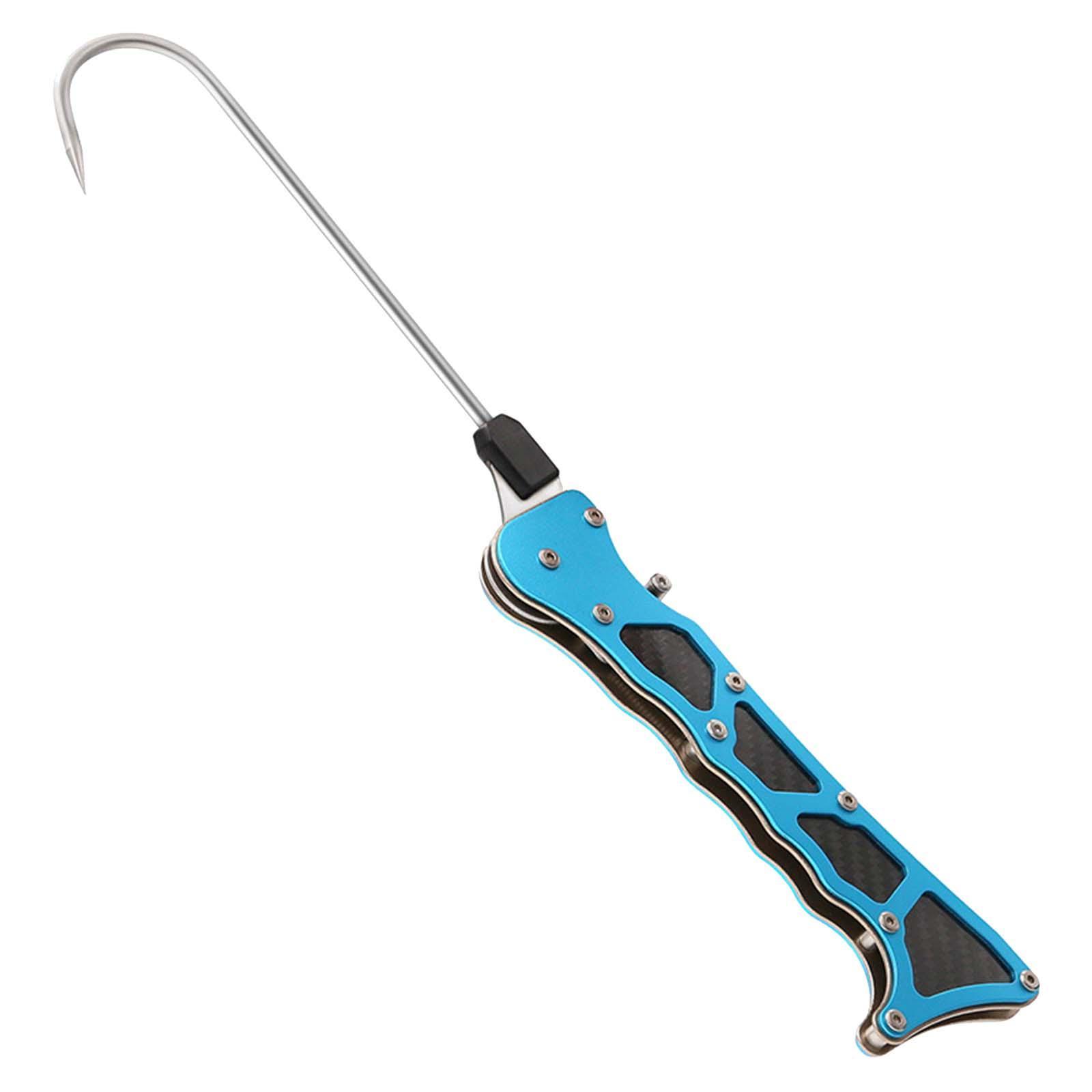 Fishing Gaff Fish Gripper Foldable with Spear Hooks Fish Lip Gripper Fishing Grip Tool