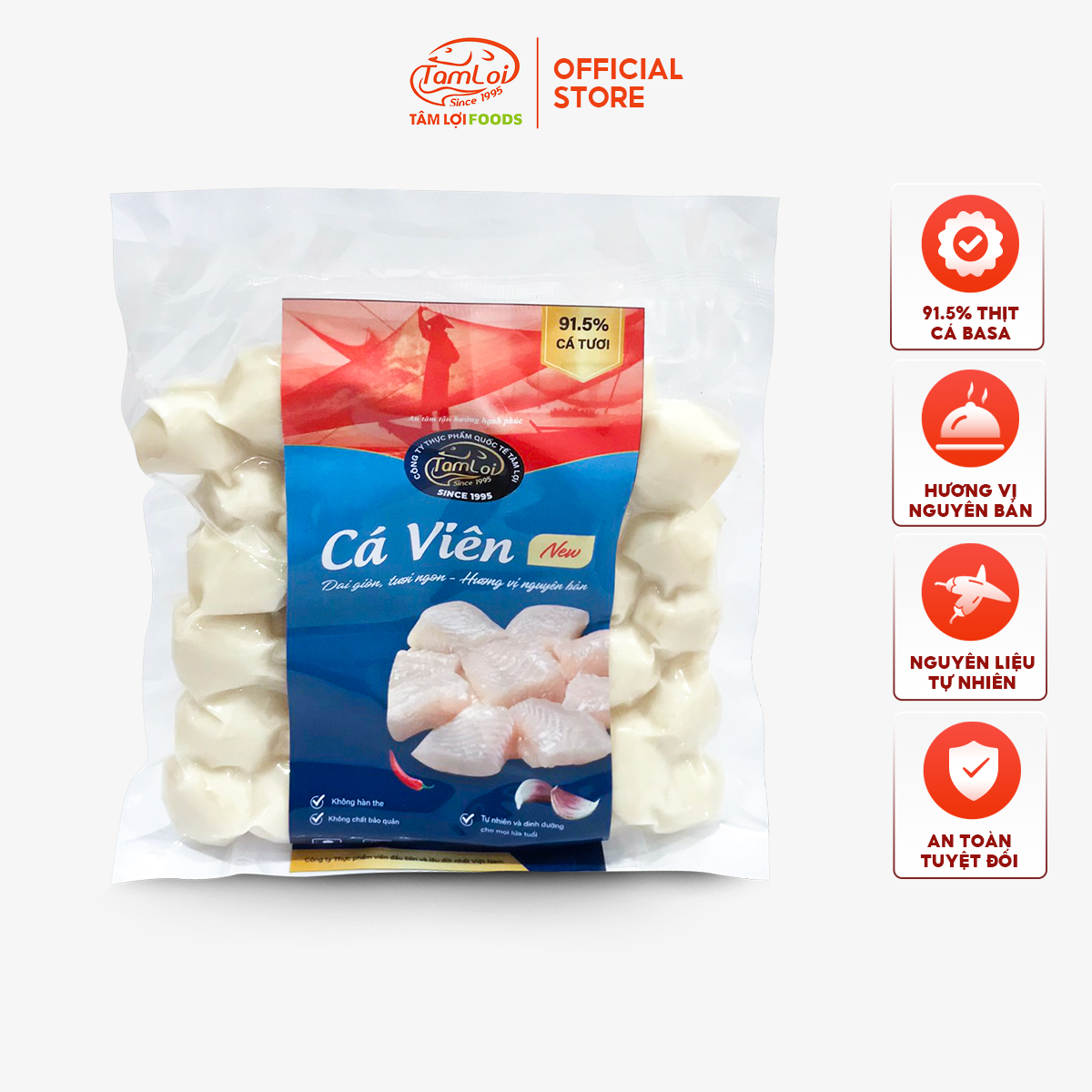 Cá viên Tâm Lợi, loại cao cấp - Đảm bảo sức khỏe - Giao nhanh trong 3h - 500gr