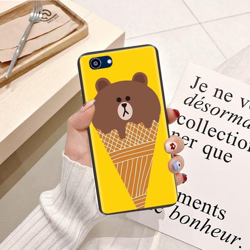 Ốp lưng dành cho điện thoại Oppo Realme 5i Viền dẻo TPU hình Gấu Nâu Cute