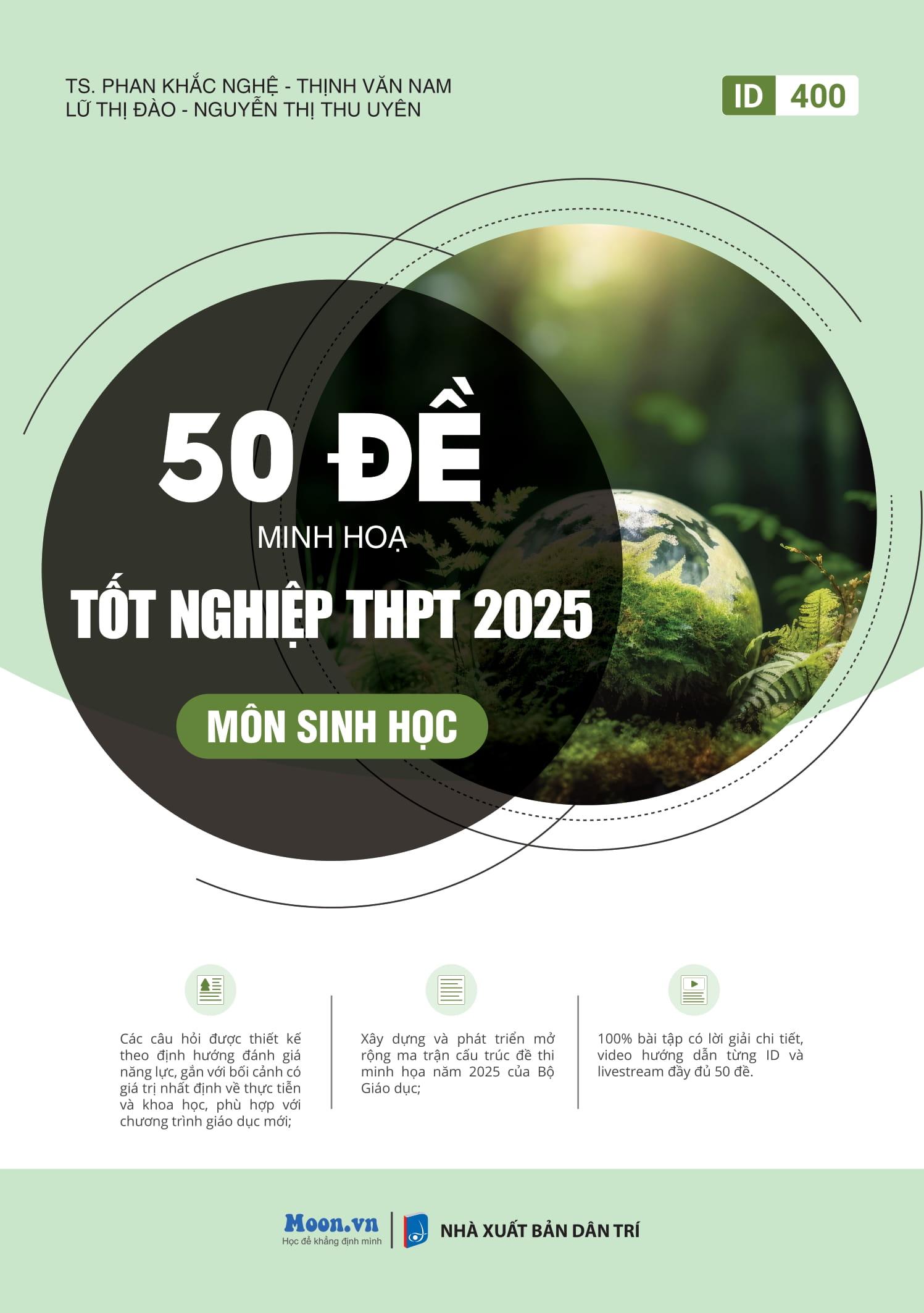 Sách - 50 Đề Minh Họa Tốt Nghiệp THPT 2025 - Môn Sinh Học