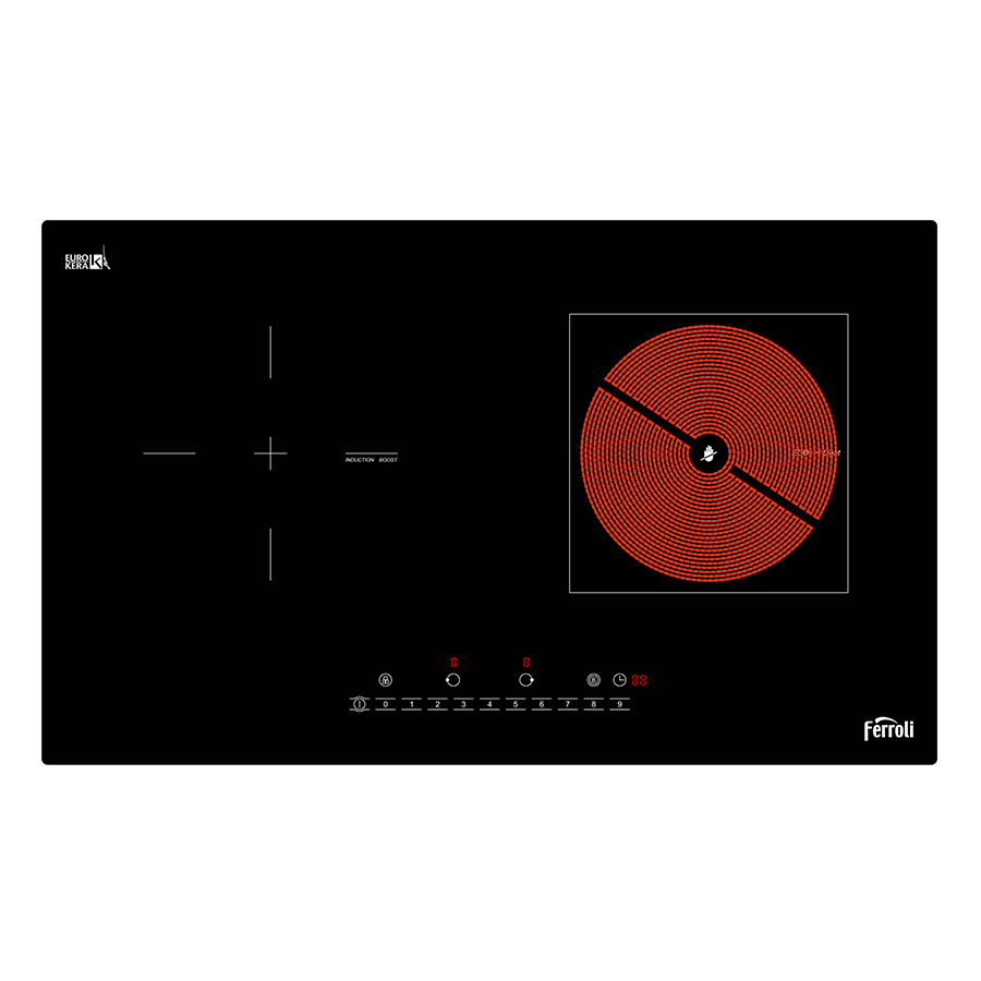 Bếp Đôi Từ Và Hồng Ngoại Ferroli FB4200EN - Đen - Hàng chính hãng