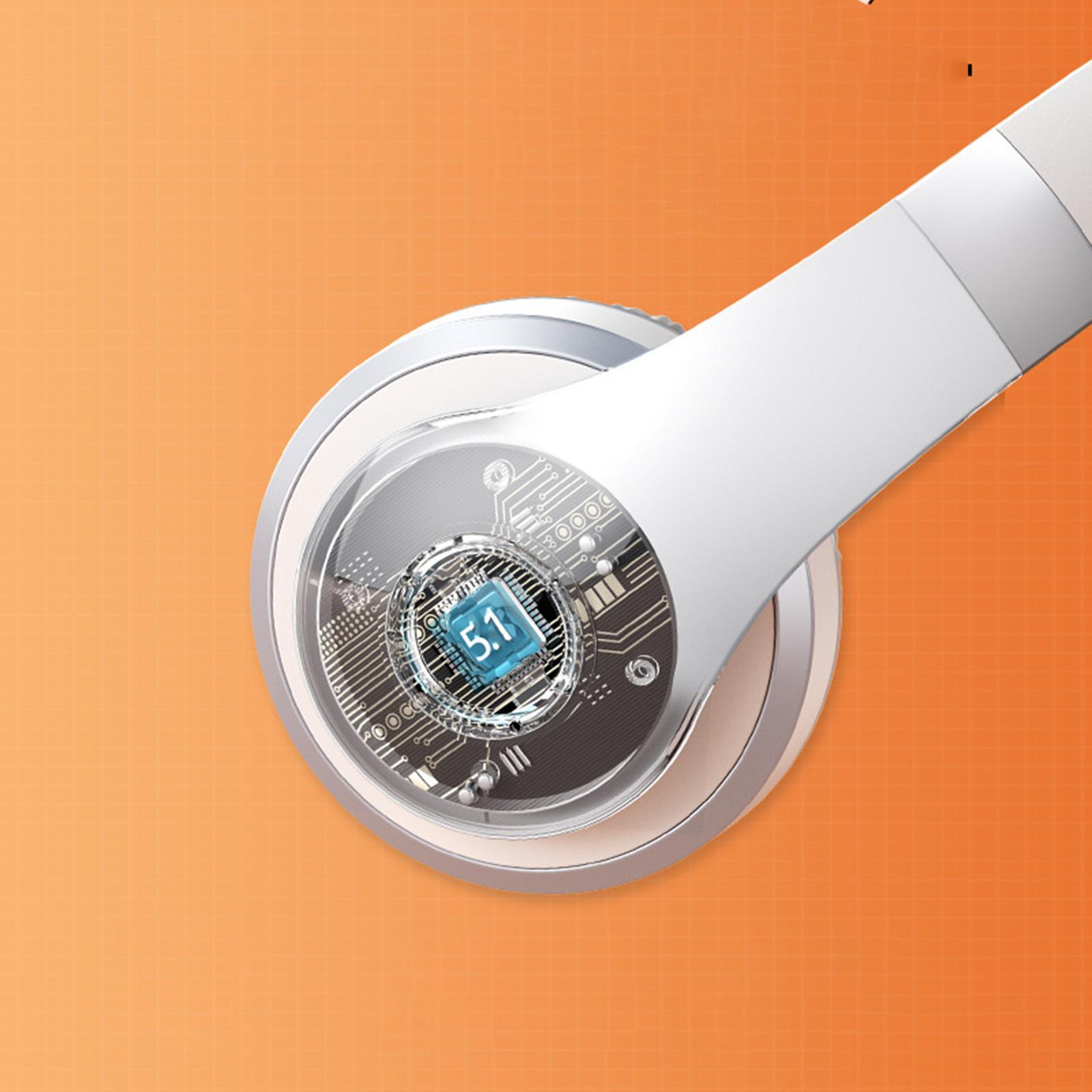 Bluetooth Headphones Wireless/Wired Deep Bass for Travel Home Office PC White