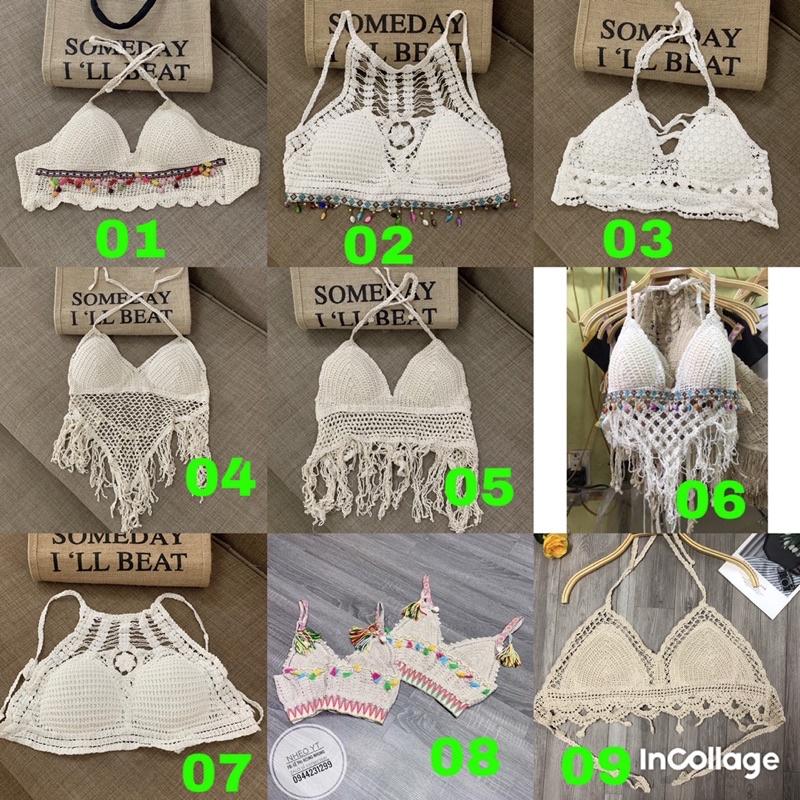 Áo bra len móc nhiều kiểu mặc đi biển️bikini hot
