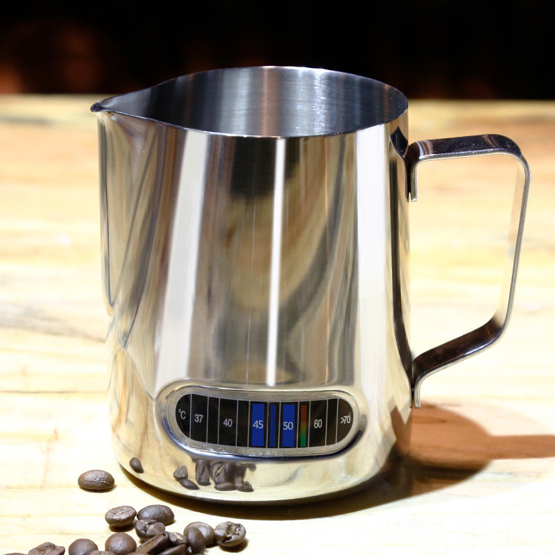 Ca Đánh Sữa Inox Cao Cấp Có Vạch Hiển Thị Nhiệt Độ   - Stainless Steel Milk Foam Maker Frother Cup With Temperature Stickers