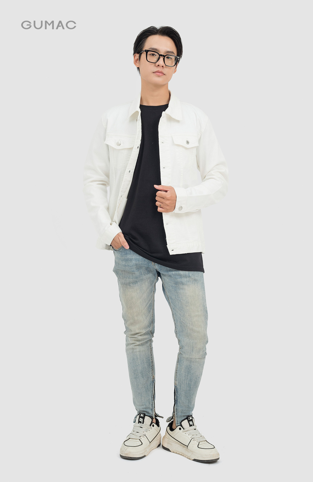 Áo khoác nam GUMAC AJNC05039 , áo khoác jeans mạnh mẽ , thời trang