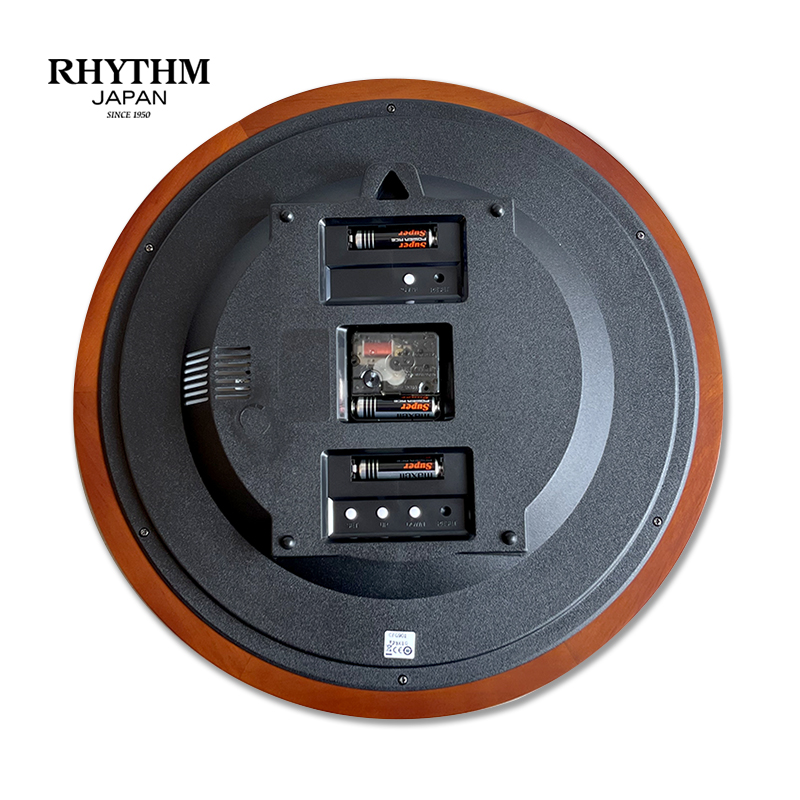 Đồng hồ treo tường Nhật bản Rhythm CFG901NR06 - Kt 41.0 x 5.5cm, 1.46kg Vỏ gỗ, dùng PIN.