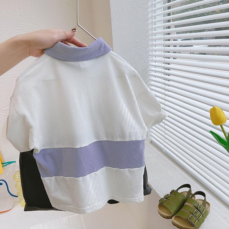 Áo thun polo ngắn tay cho bé trai 2 3 4 5 6 7 tuổi cotton phối màu co giãn thoáng mát Magickids Quần áo trẻ em