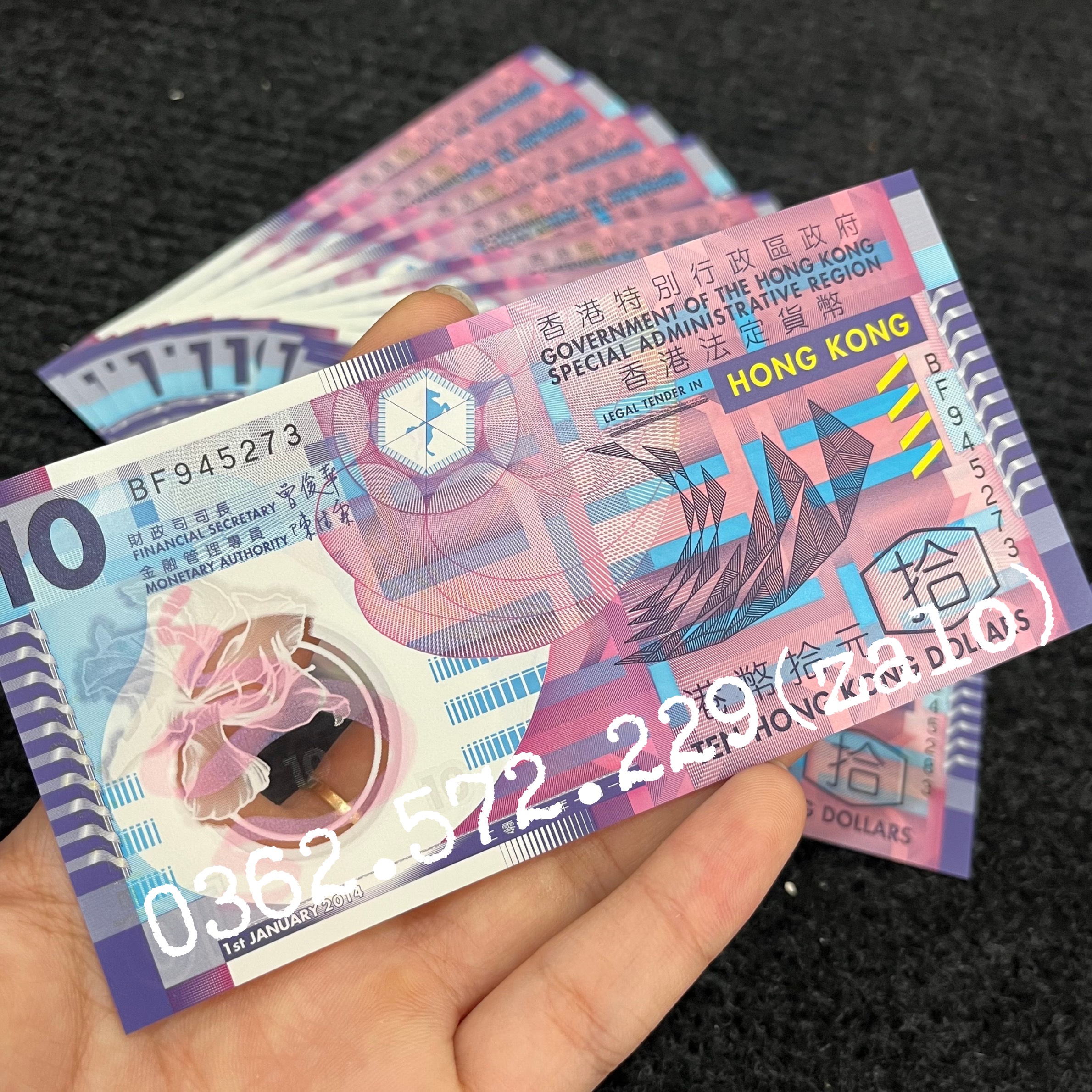 Combo 10 tờ Sưu tầm 10 Dollar Hongkong polyme tuyệt đẹp, sưu tầm