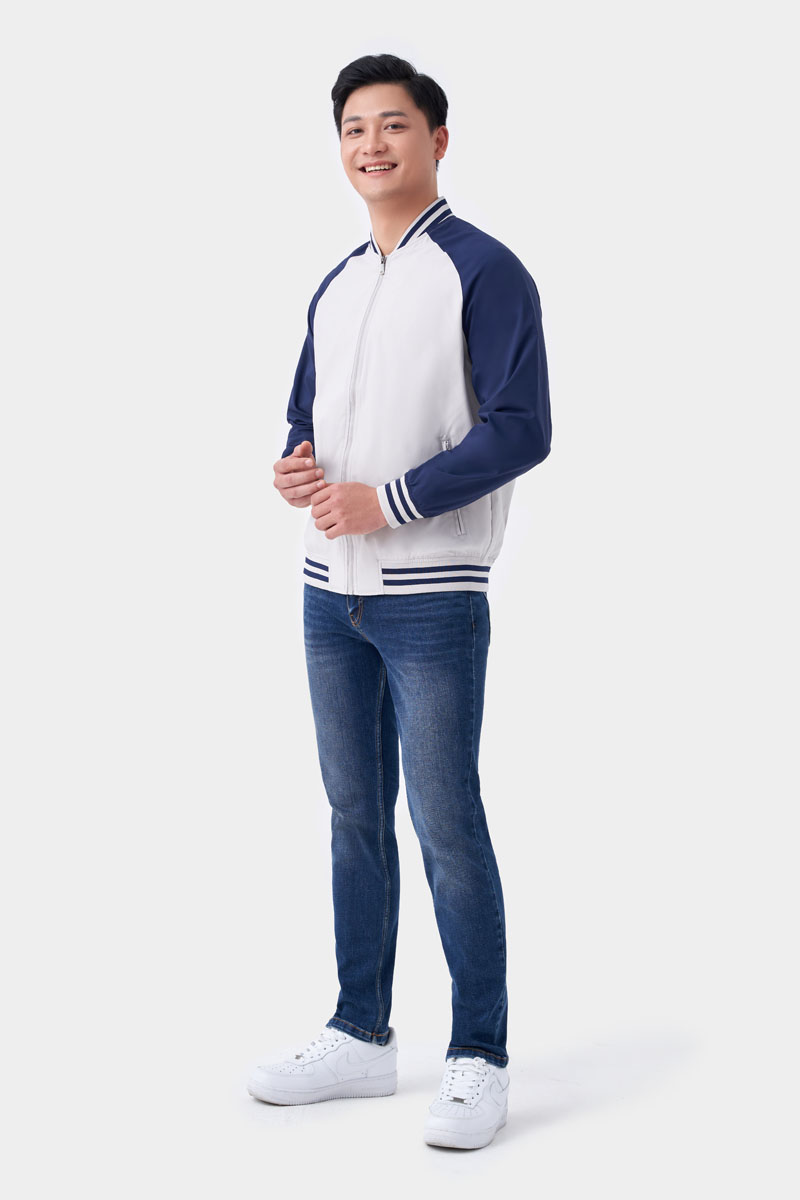 Áo Khoác Bomber Nam 5S FASHION Tay Raglan Trẻ Trung, Bo Phối Dệt Kẻ Năng Động (AKB24060)