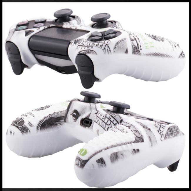 Vỏ Silicone Mềm Họa Tiết Rằn Ri Bảo Vệ Tay Cầm Chơi Game PS4 4