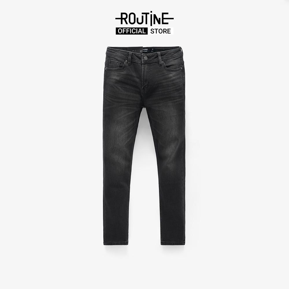 Quần Jean Nam Trơn Thêu Form Slim - Routine 10F22DPA027