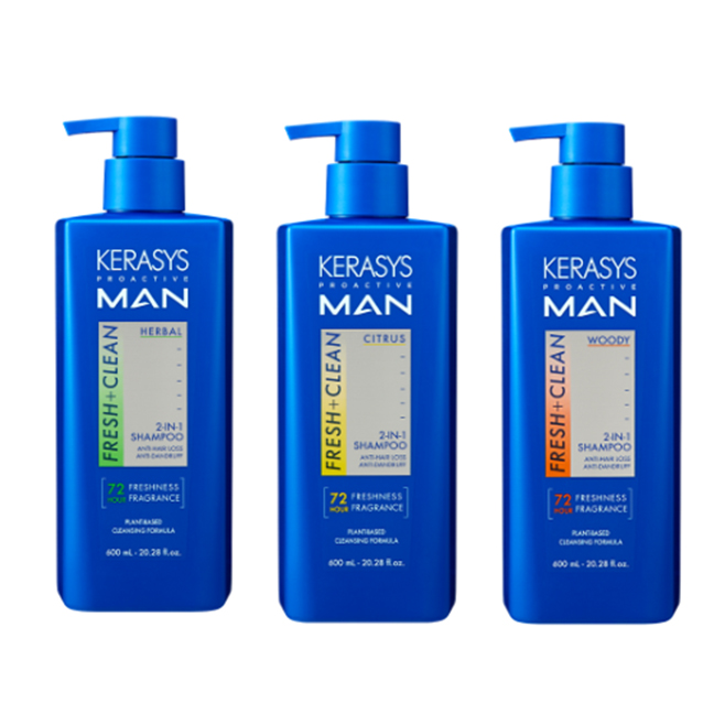 Dầu gội nam Sạch Sâu, Ngăn Ngừa Gàu, Kiềm Dầu Kerasys Proactive Men 2 in 1 Hàn Quốc 600ml