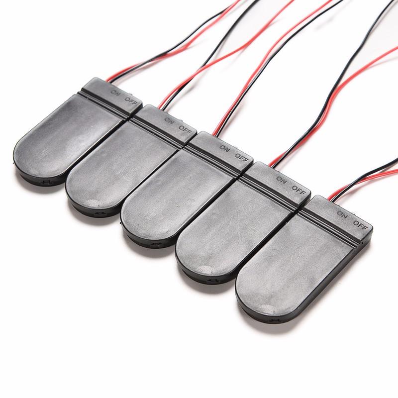 5/10 chiếc CR2032 Nút Đồng xu Cell Ổ cắm pin Hộp đựng Vỏ có công tắc BẬT/TẮT Hộp lưu trữ pin 3V x2 6V Màu sắc: 5 Cái