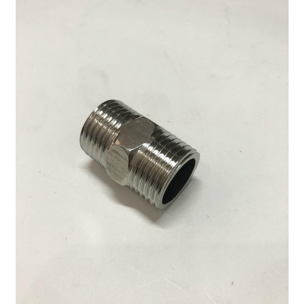 Nối 2 Đầu Ren Ngoài 21mm Inox