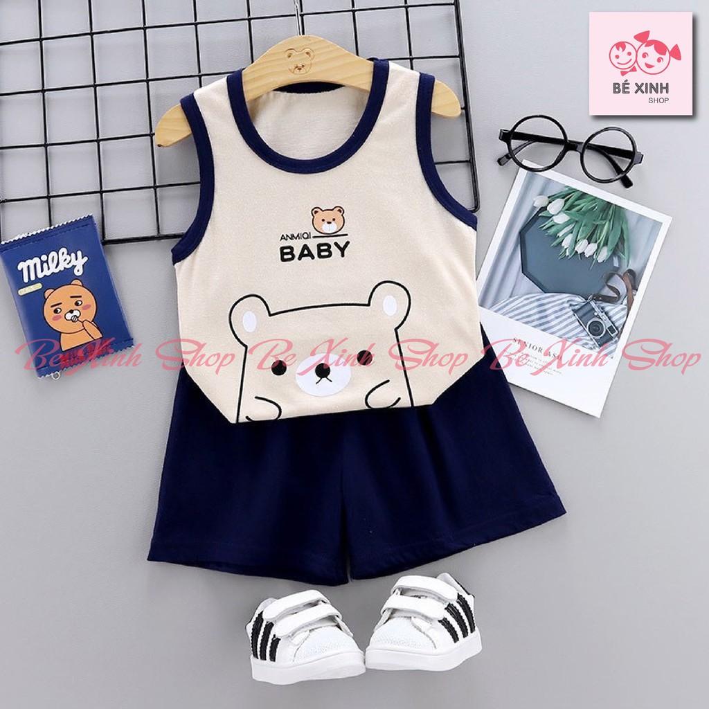 Đồ bộ quần áo ba lỗ cho bé trai bé gái trẻ em Minky Mom bộ thun lạnh Minky Mom BA 3 LỖ cho bé trai gái QC