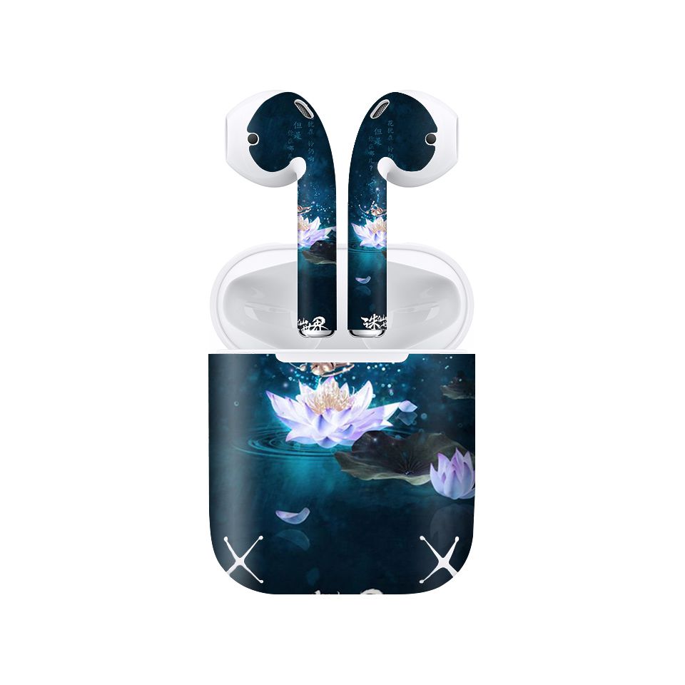 Miếng dán skin chống bẩn cho tai nghe AirPods in hình Cổ phong - acp009 (bản không dây 1 và 2)