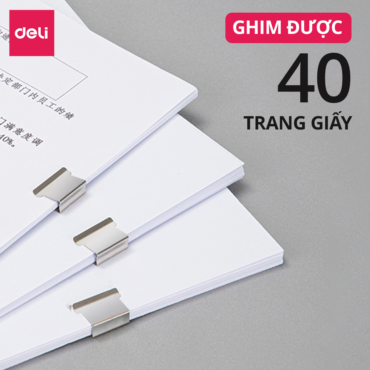 Set kẹp giấy 8 ghim thay thế Deli, kẹp cố định giấy bằng thép không gỉ, kẹp tài liệu hồ sơ văn phòng chắc chắn tái sụng