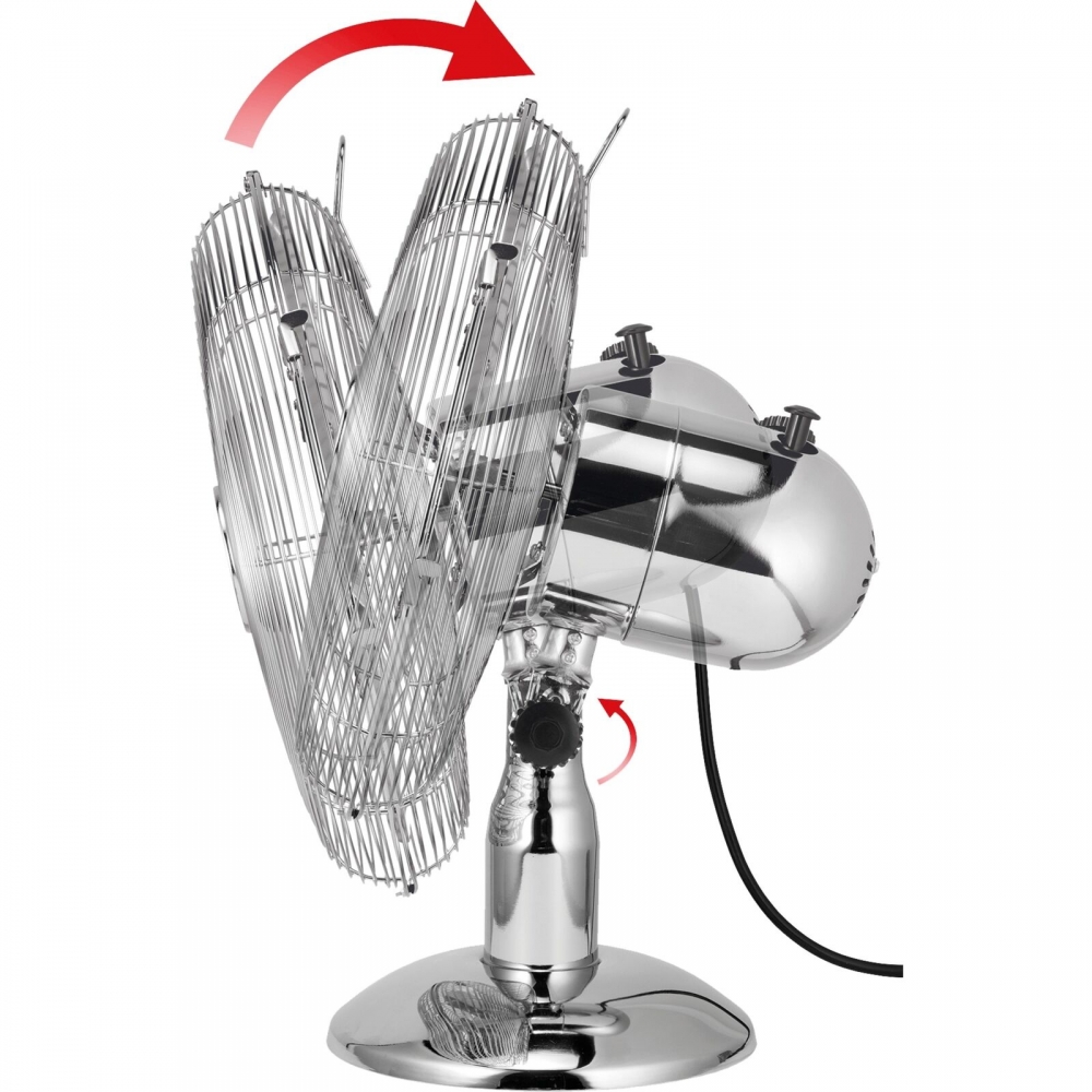 Quạt Để Bàn UNOLD 86830 Mạ Crome Cao Cấp - Nhập Khẩu Đức 3 Tốc Độ Gió, Chống Bám Bụi Làm Mát Sâu Êm Dịu Công Suất 35 W - Hàng Nhập Khẩu
