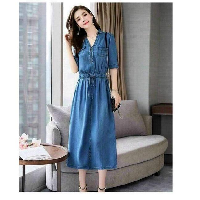 ĐẦM JEAN XOÈ PHỐI DÂY KÉO