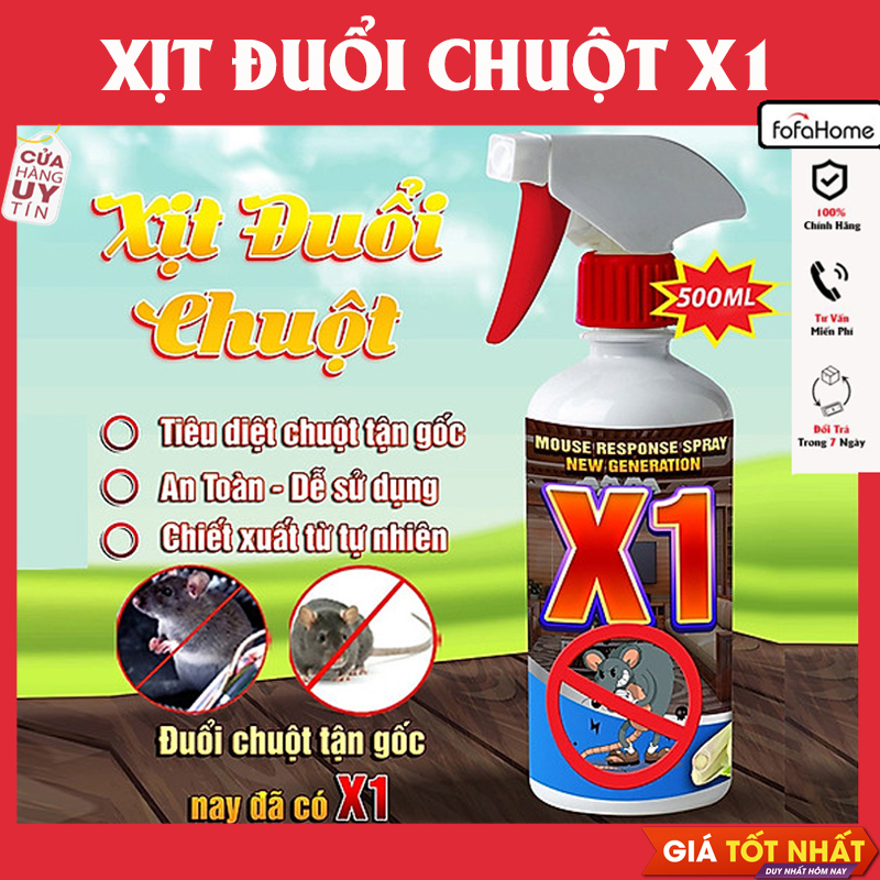 Chai Dung Dịch Xịt Đuổi Chuột Châu Âu X1 - CARE 500ml Dùng Xe Ôtô, Trong Nhà Chiết Xuất Tự Nhiên An Toàn Cho Người Dùng