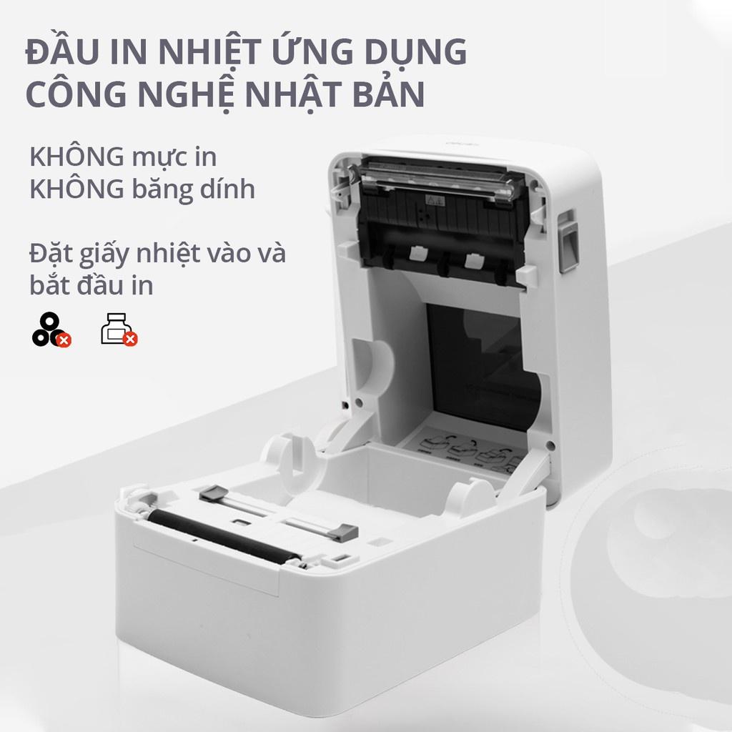 Máy In Nhiệt Deli Cao Cấp hàng Chính Hãng Deli - In Đơn Hàng Tem Mã Vạch Hóa Đơn Logo Bill TMĐT Tự Dán DL-740CS