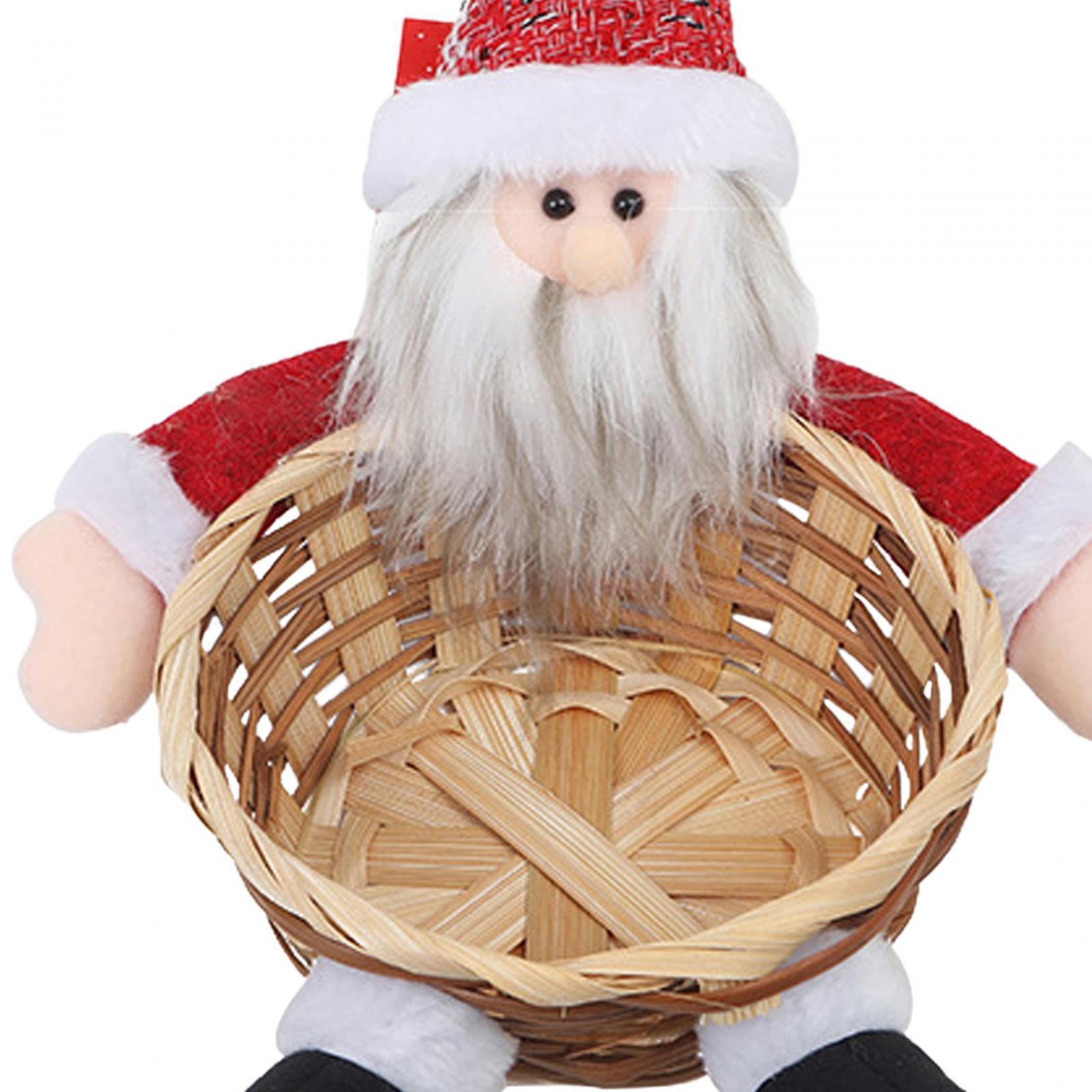 Hand Woven Basket Christmas Desktop Decoration, Christmas Storage Basket, Stylish Fruit Basket Food Basket for Kitchen