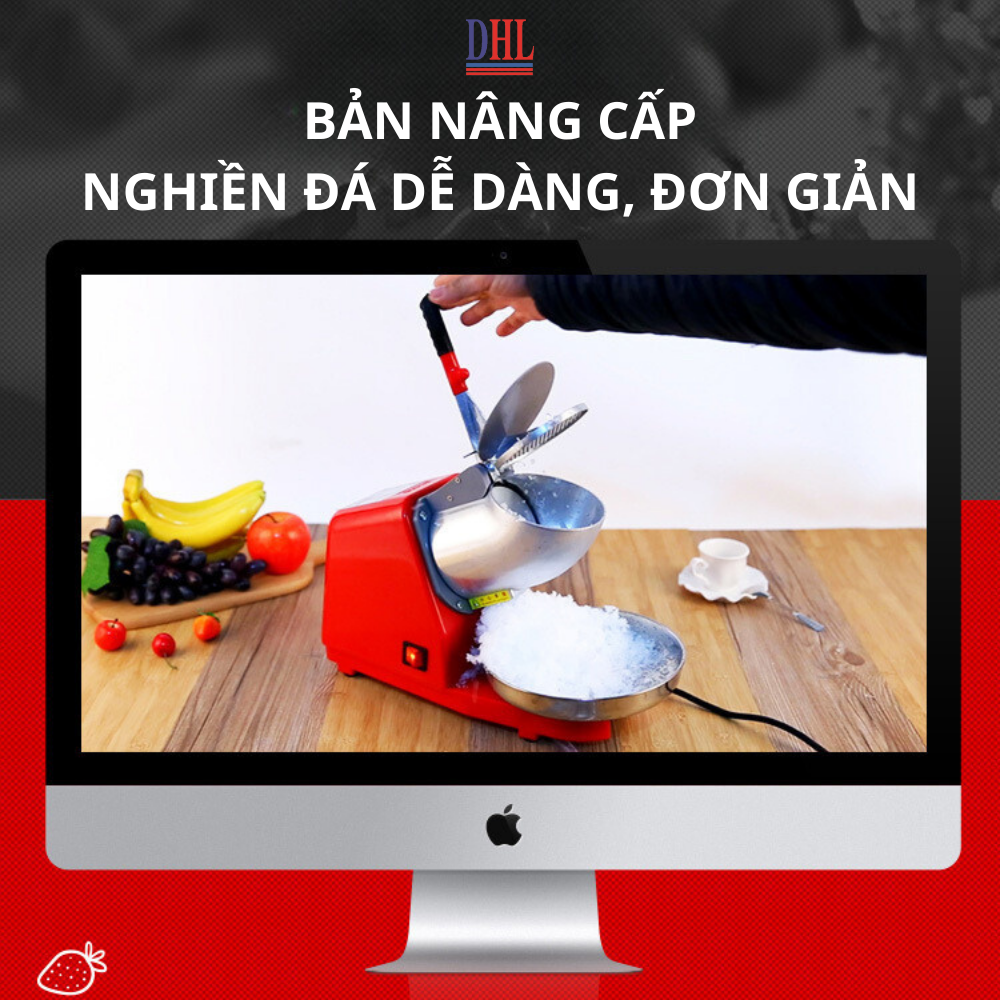 Máy xay đá bào, đá tuyết mịn 4 lưỡi, 2 nắp Mitomo MBD - 500 MAX HÀNG CHÍNH HÃNG - BẢO HÀNH 3 NĂM